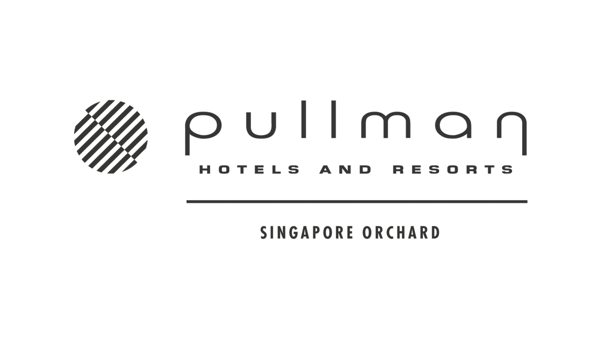 Logo of Pullman Hotels and Resorts, featuring a stylized design with the text 'pullman HOTELS AND RESORTS' and 'SINGAPORE ORCHARD' below.